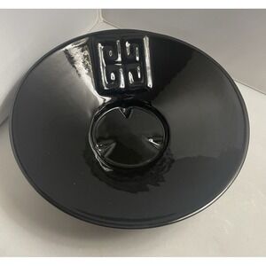 Vintage Claire Lerner Bowl Signed California USA Black Gloss Pottery Ceramic MCM